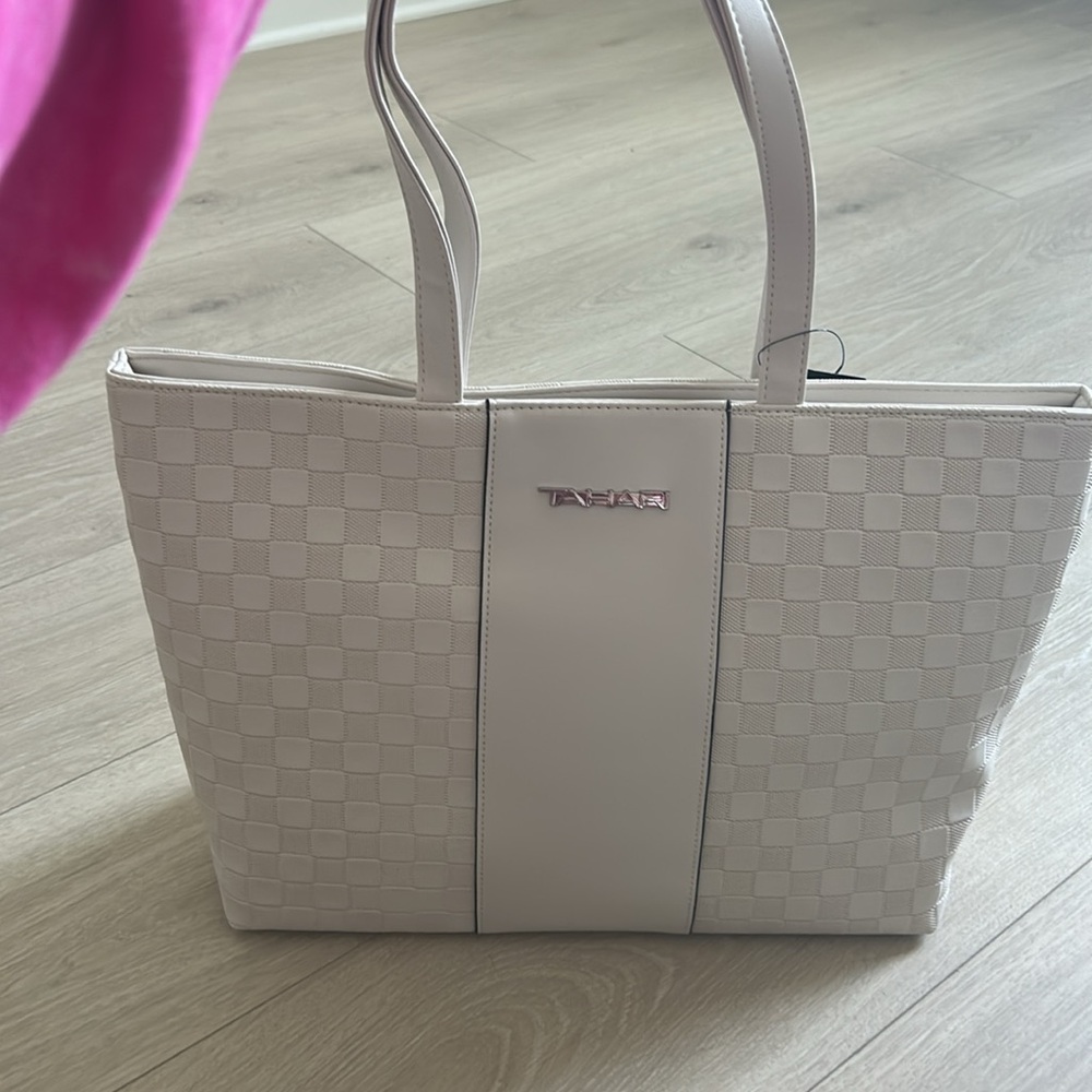 NWT Tahari Elegant Cream Tote Bag - Picture 4 of 4